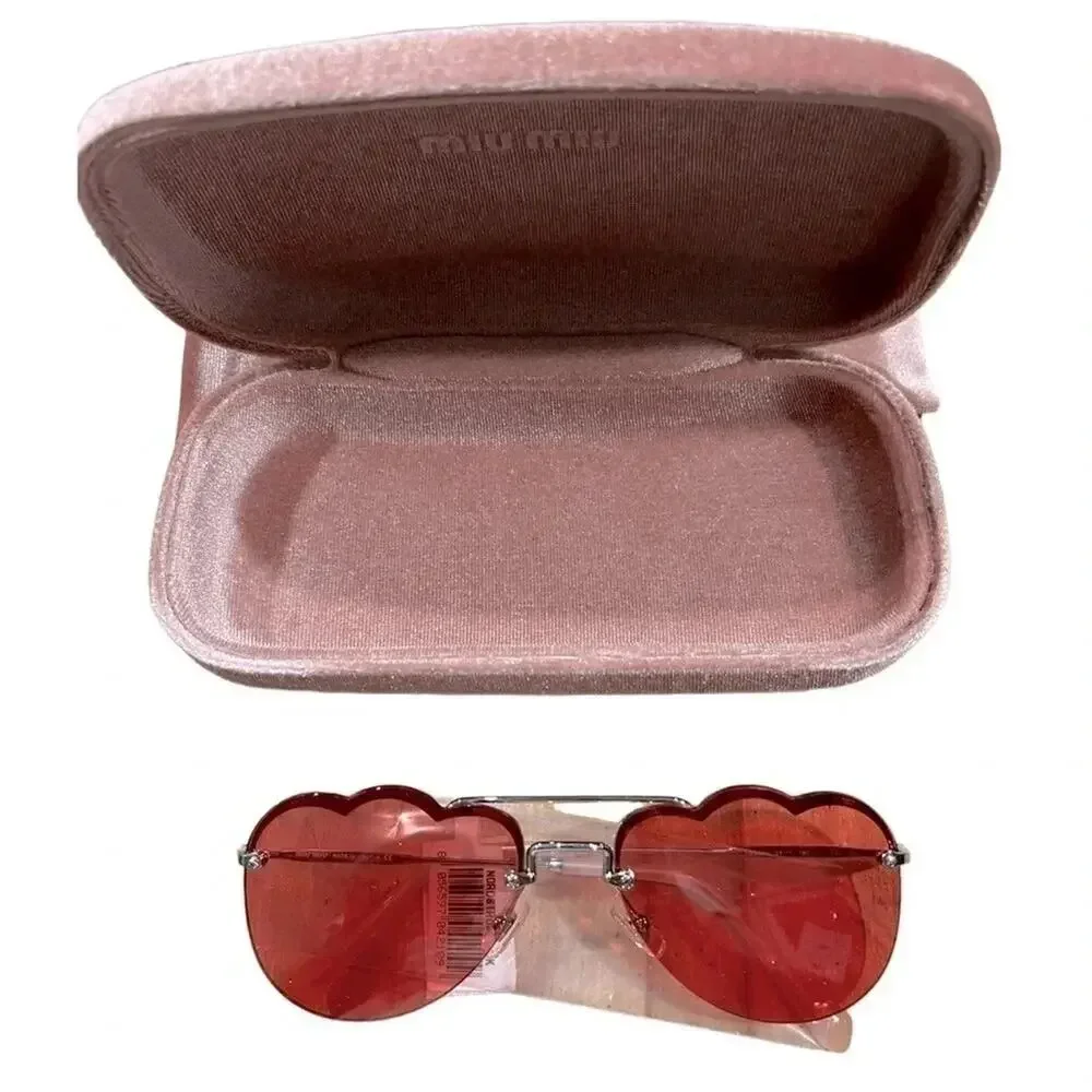 MIU MIU MU56US - Pink Lens Metal Frame Sunglasses NWT